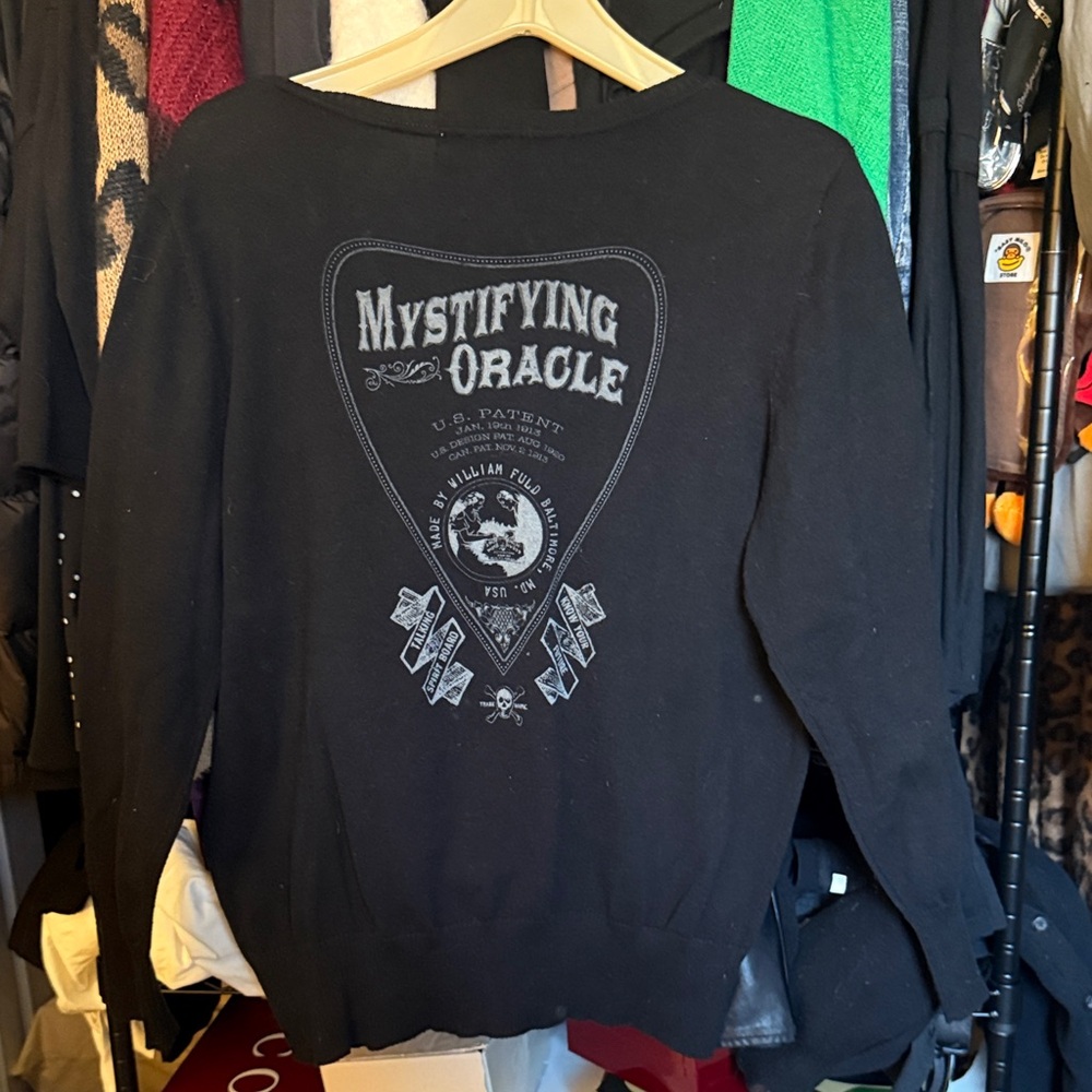 Mystifying Oracle Black Graphic Cardigan